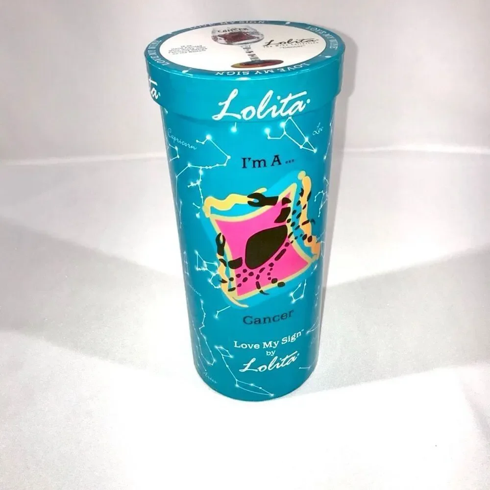NWT Gorgeous Lolita Love My Sign Cancer 15oz Hand Painted Wine Glass Gift Set